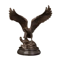 bronze eagle spread wings sculpture hawk statue large wild bird animal figurine vintage falcon art big