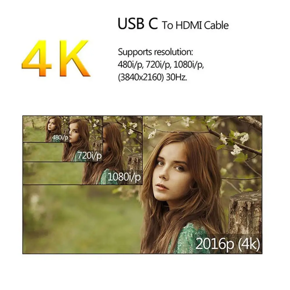 Кабель адаптер USB3.1 Type C к HDMI HDTV 2 м 4K * 2K Ultra HD Hdmi кабель для Samsung S9 S8 S10 Note 8/9 Huawei Mate10 P20