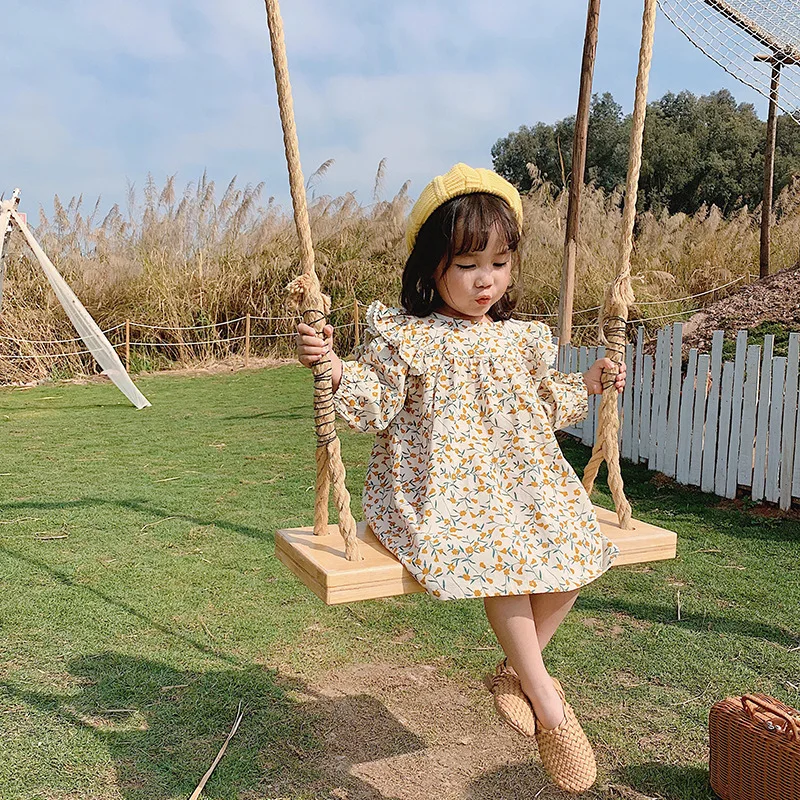 Платье для девочек 2020 новинка весны Цветочное платье детское принцессы с длинным