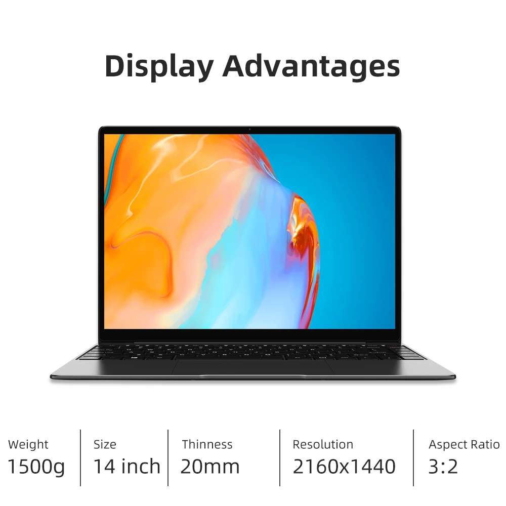 chuwi gemibook pro 14inch 2k screen 8gb ram 256gb ssd laptop intel gemini lake j4125 quad core windows 10 with backlit keyboard free global shipping