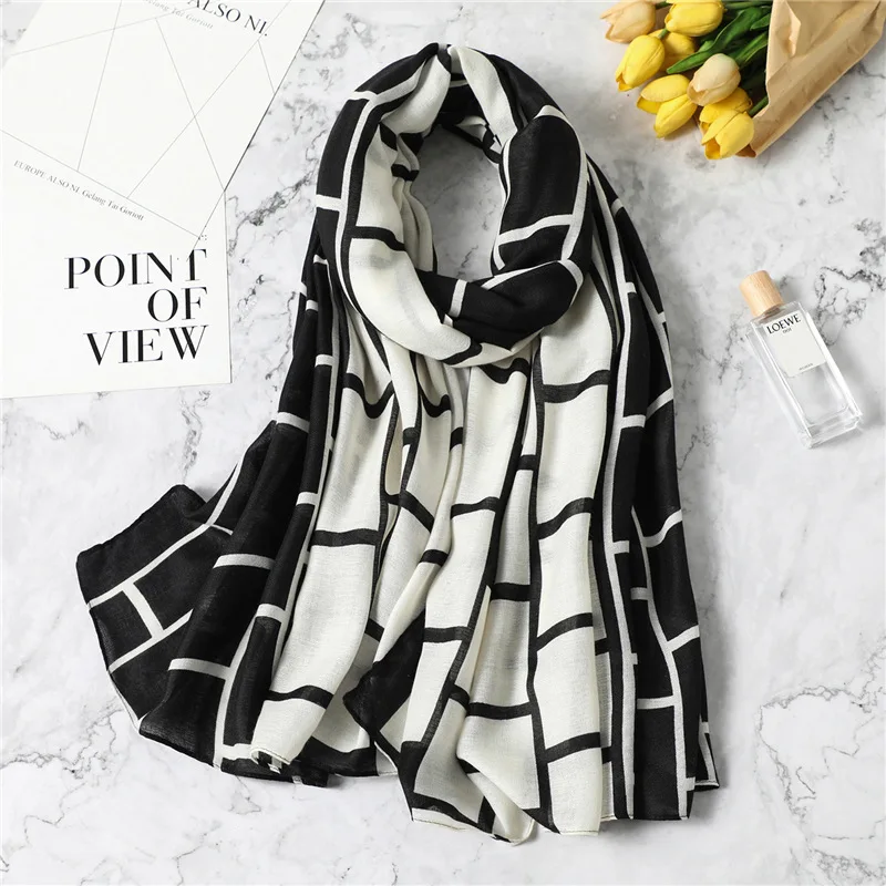 

180*90cm Cotton Scarf Hijab Shawls and Wraps Foulard Female Pashmina Beach Stoles Spring Winter Warm Scarves Bufanda