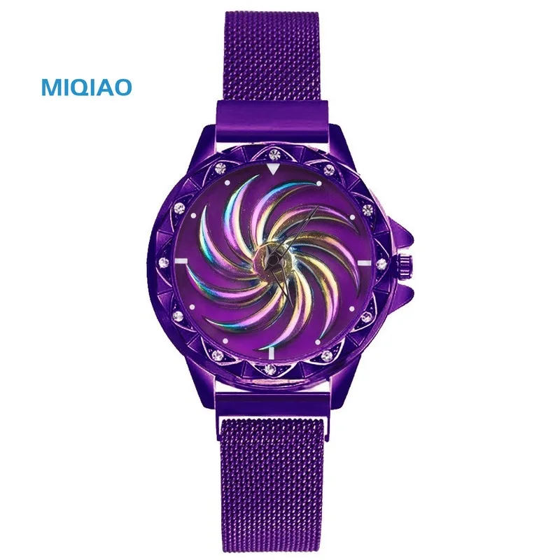 Часы женские кварцевые с сетчатым браслетом из нержавеющей стали под розовое