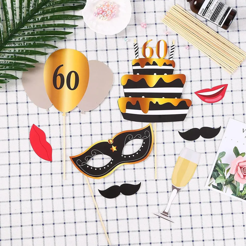 24 шт./компл. 30/50/60th Happy Birthday Photo Booth Реквизит Маска Фотобудка для взрослых вечеринки