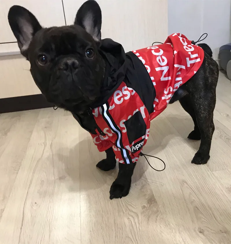 

Fashion Dog Clothes Waterproof clothing For Dogs Hot Jackets For Pet Pug Larger Dog Raincoat Pet Hoodies S-5 XL French Bulldogs