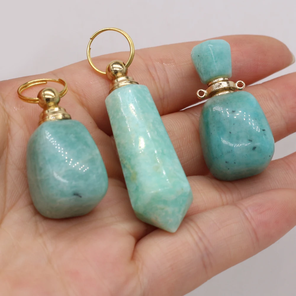 

Natural Stone Essential Oil Diffuser Pendant Charms Perfume Bottle Pendant Necklace for Women Making DIY Jewerly Necklace Gift