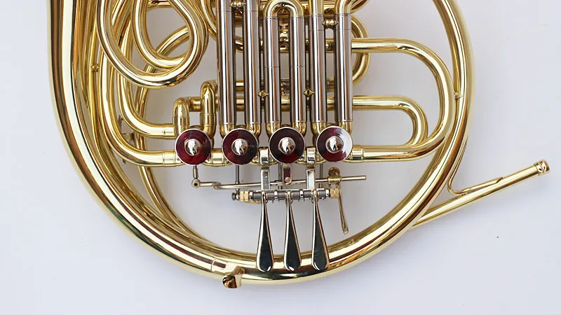 Professional Bach French horn B/f 4 key Gold Double Row Brass Body with mouthpiece Free Shipping |