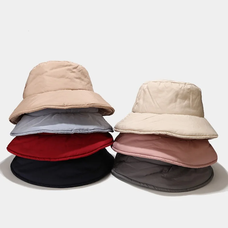 

Корейские модные зимние Панамы для женщин 2021 модная теплая Панама плотная шляпа рыбака оптовая продажа женская зимняя Панама