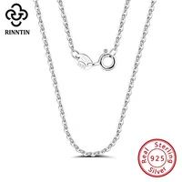 rinntin 100 s925 silver women o cross link slim chain necklace for pendant 40cm45cm50cm female summer fashion jewelry sc20