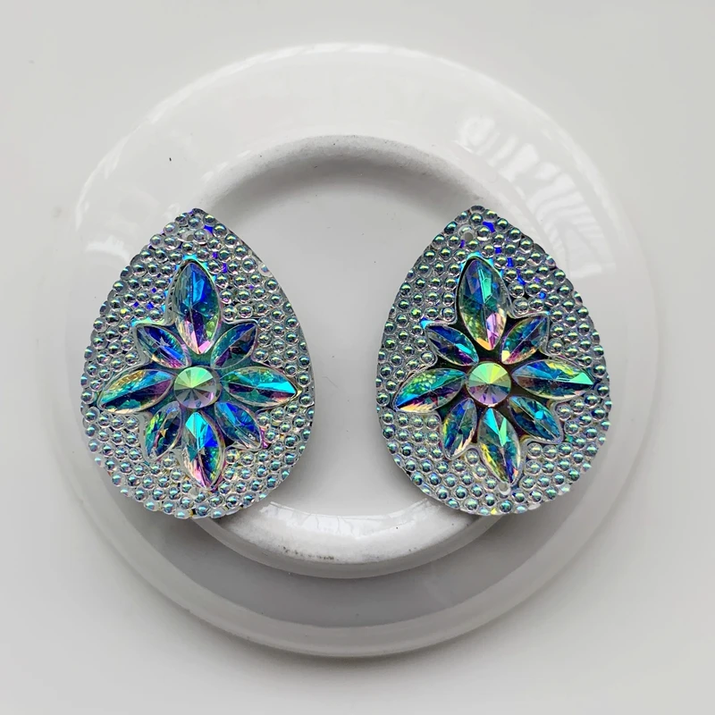 6 шт. белые полимерные Стразы AB с плоской задней стороной для свадебного