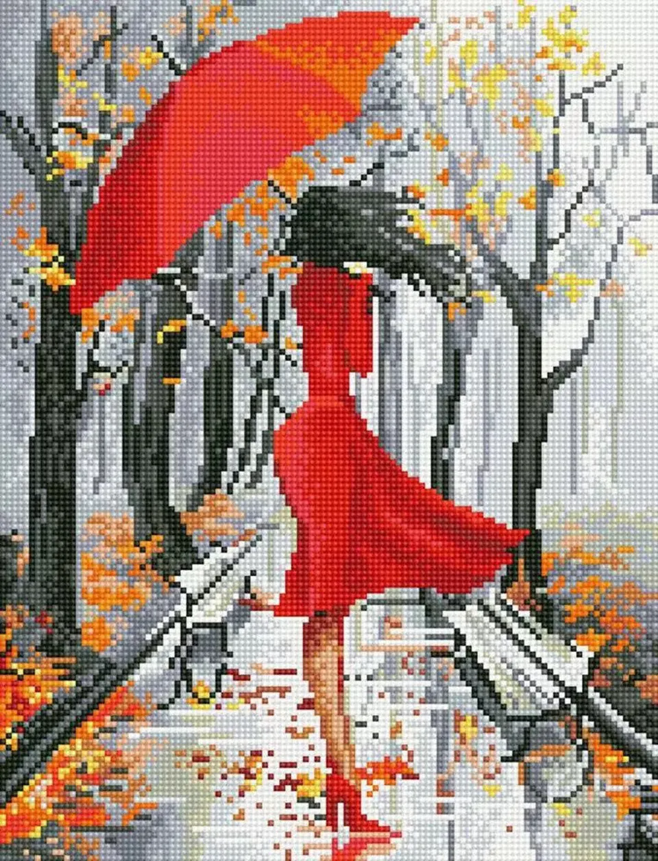 

NEW DIY Diamond Painting Crossstitch Kit Mosaic Embroidery Custom "Umbrella Woman" 3D Full Circle Square Diamond Home Decor Gift