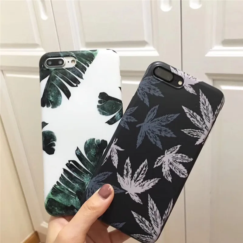 Ретро чехлы для телефонов iPhone 6 6s Plus 7 8 мягкая задняя крышка X банановый лист
