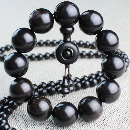

Natural Ebony Beads Buddha Bracelet Bracelets For Men Women Jewelry Wood Beads Carved Handmade Bracelet