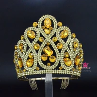 australian rhinestone crowns tiara hairwear adjustable headband comb for women pageant bridal wedding hair accessories mo258
