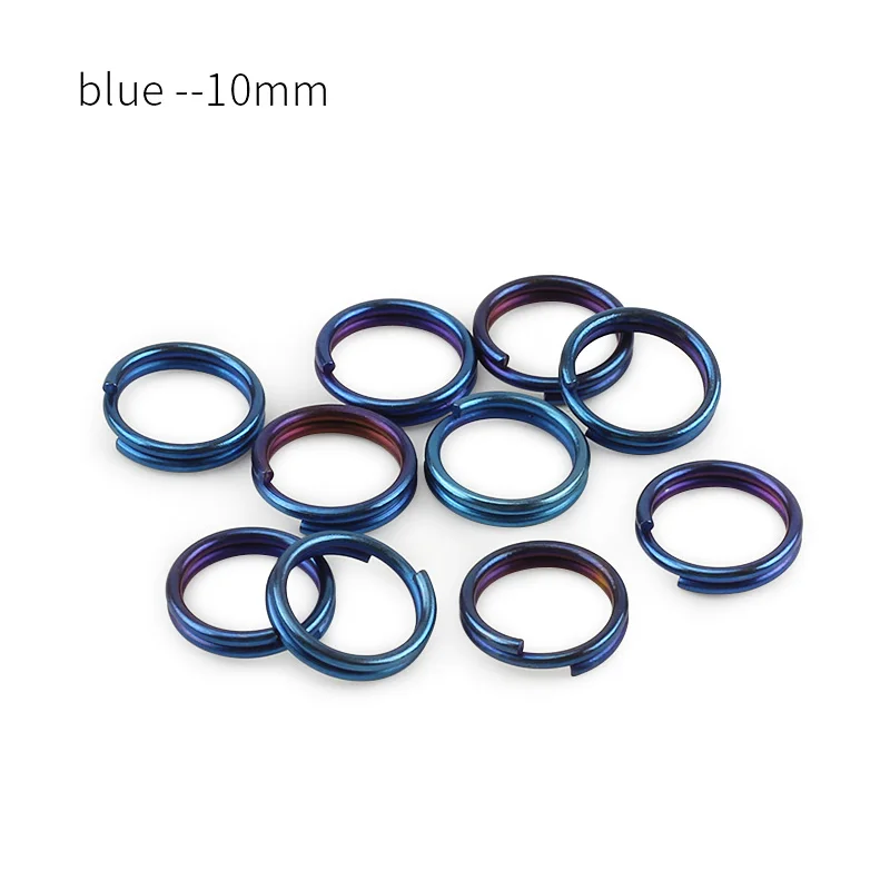 blue 10mm 10 шт./лот Титан 10 мм/12 мм/14 мм брелок уличный инструмент EDC многоцветный титановый брелок - Цвет: blue 10mm