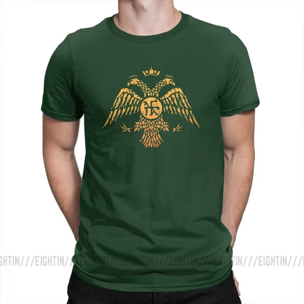 Forest Green SPQR византийский Орел символ флаг темно-синяя футболка винтажные мужские повседневные футболки из хлопка с круглым вырезом футболки размера плюс - Цвет: Forest Green