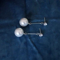 jxcul direct selling hot drop pearl rhinestone earrings jewelry wholesale with round pearl long earrings wedding jewelry