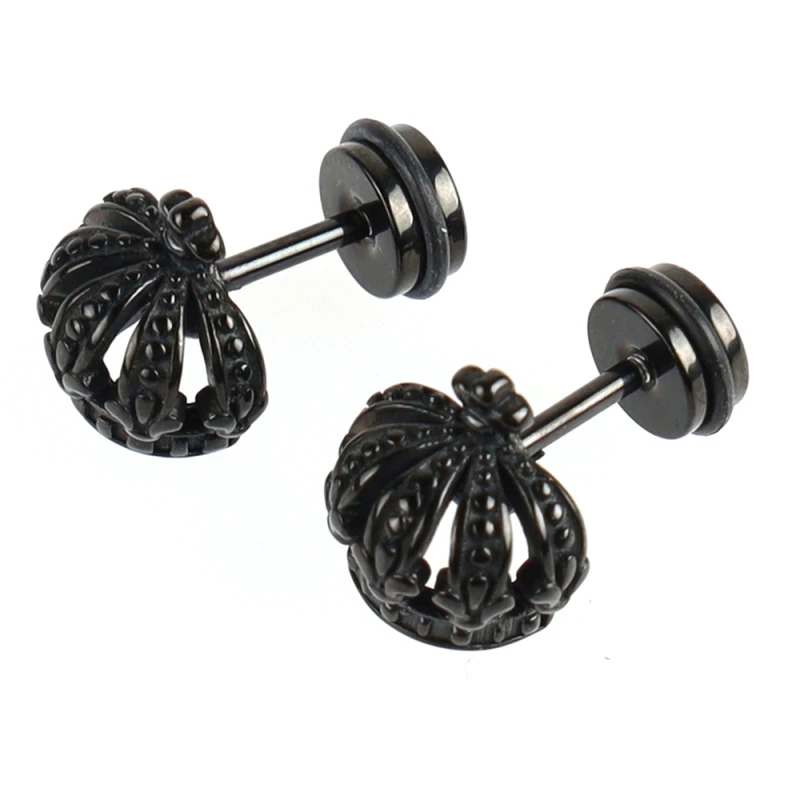 

Fashion Crown Stud Earrings Piercing Jewelry Gift Stainless Steel Cute Earrings for Women Girls