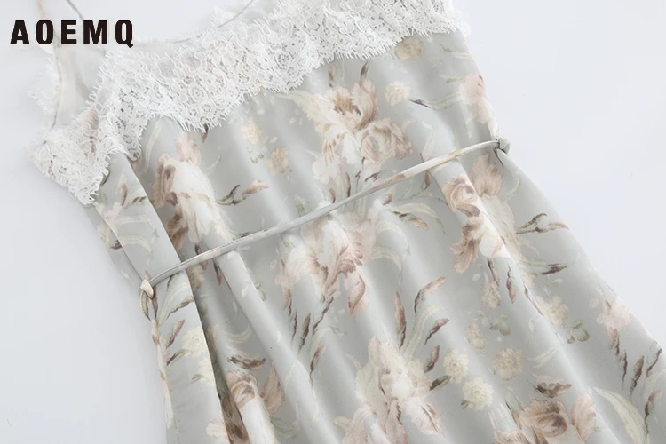 Летние пляжные платья AQEMQ милые сексуальные на бретельках с цветочным принтом
