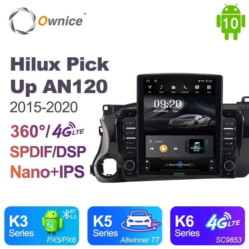 Ownice Android 10 0 автомобильное радио для Toyota Hilux пикап AN120 2015 2020 GPS 2 Din Авто Аудио система