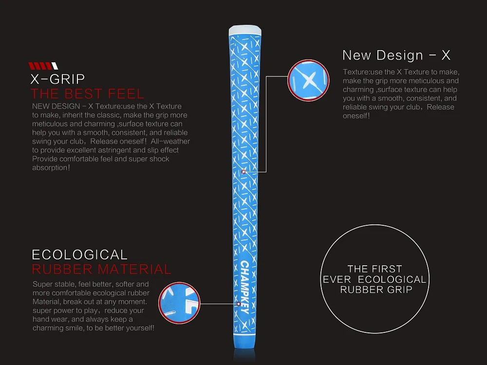 Новые 13 шт./компл. Шампань X Grip светильник голубые резиновые Грипсы для гольфа