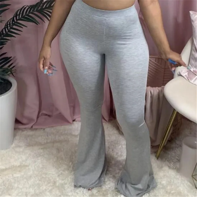 

S-3XL Women Flare Pants Full Length Flared Capris Pants Casual Bell Bottom Trousers Elastic Skinny Ladies Long Boot Cut Pants