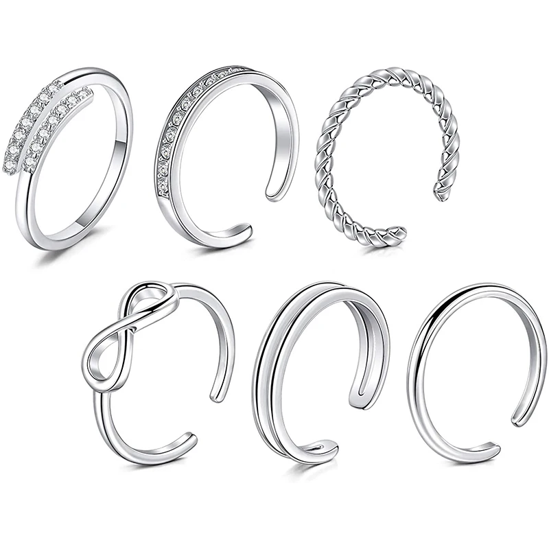 Регулируемые кольца на палец для женщин простое Открытое кольцо из розового