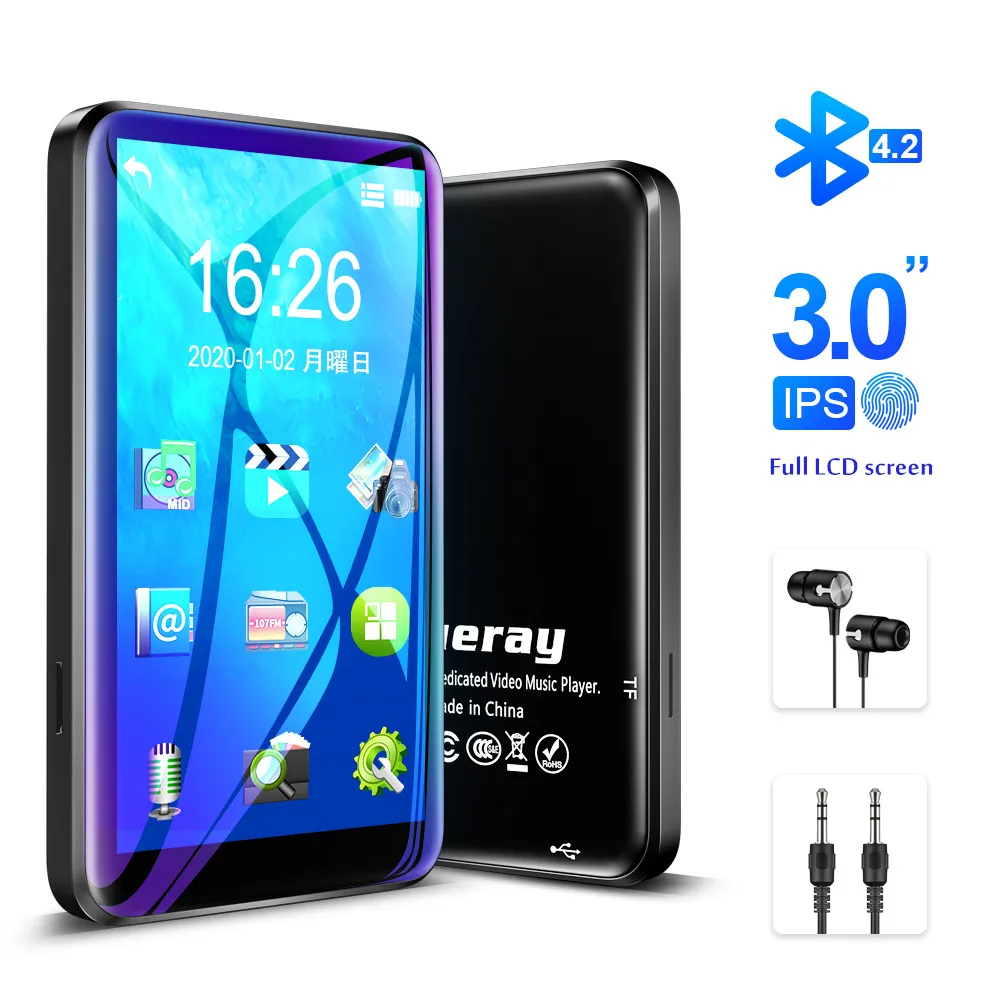 MP3 плеер 8 ГБ с Bluetooth сенсорным экраном FM радио Портативный Hi Fi музыкальный Res