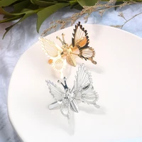 metal gold silver butterfly hair clip move with beauty hair clip hairpin fashion personality accessories for women female