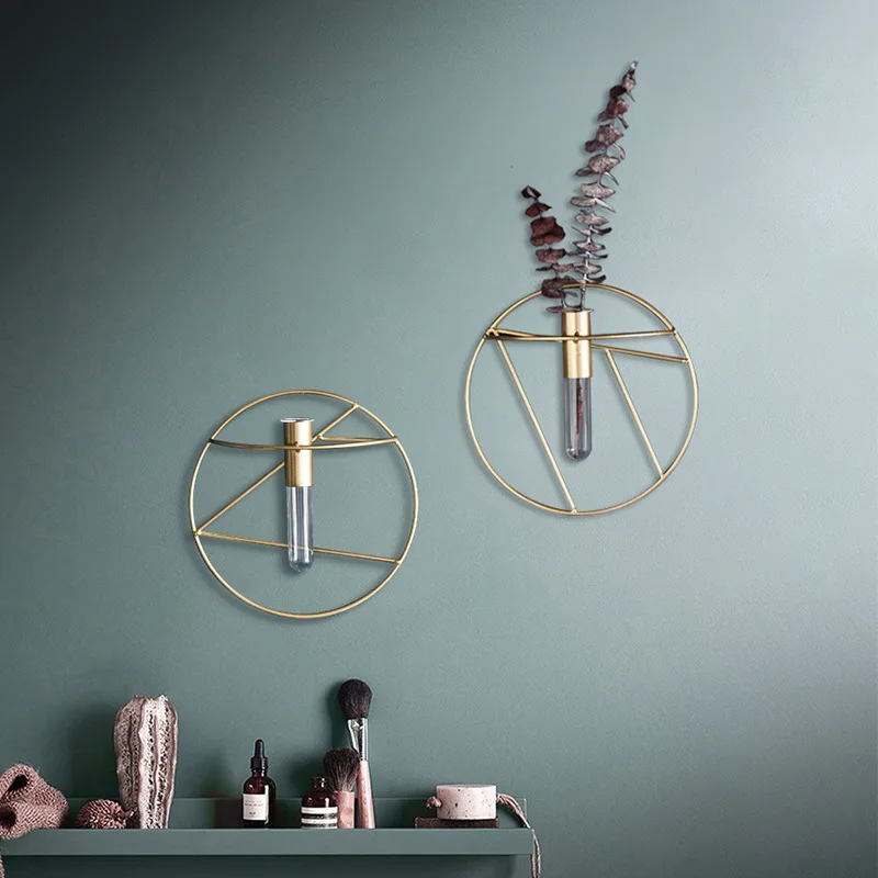 Скандинавская Геометрическая круглая форма стеклянная железная Золотая