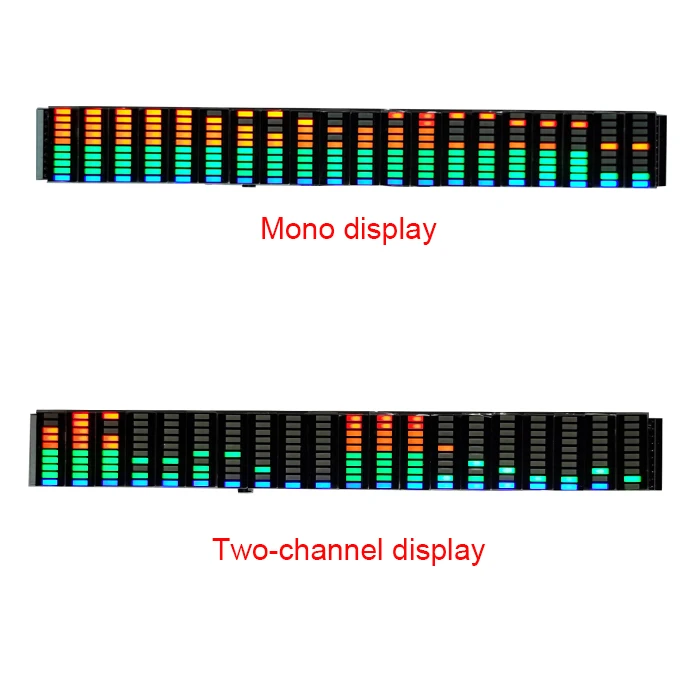 Display de Led Tela de Espectro de Música Conectada ao Amplificador de Potência Níveis de Ritmo Medidor de Luz Segmentos Relógio 20 10