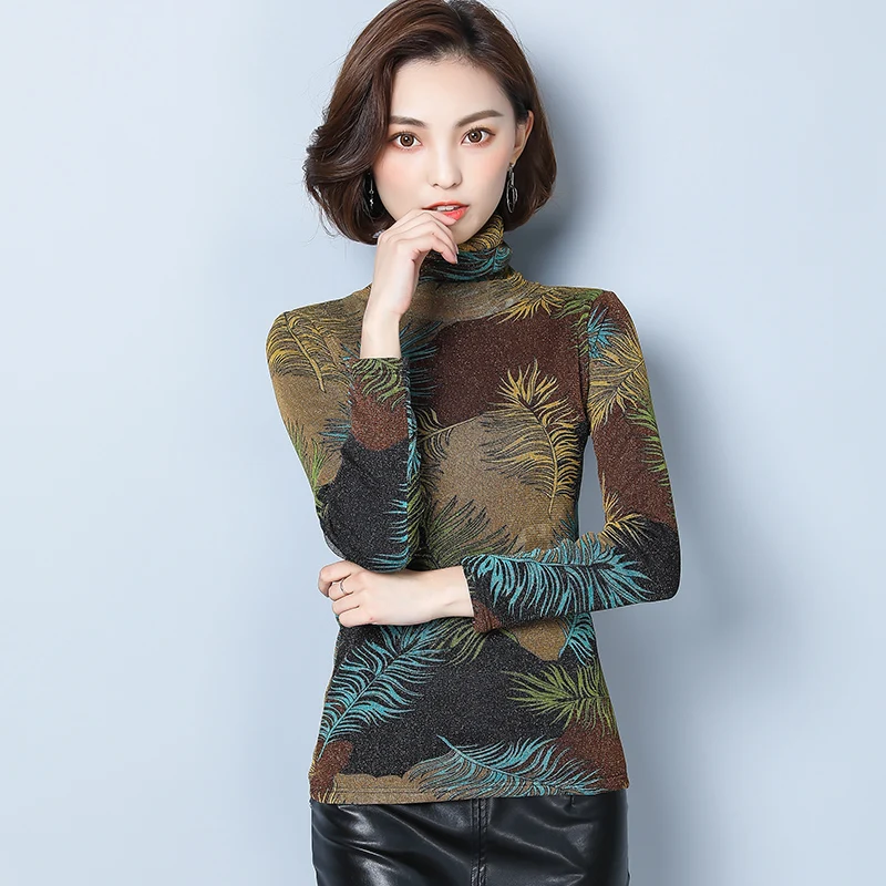 Blusas mujer de moda осень 2020 водолазка с длинным рукавом блузка для женщин рубашки 3XL 4XL
