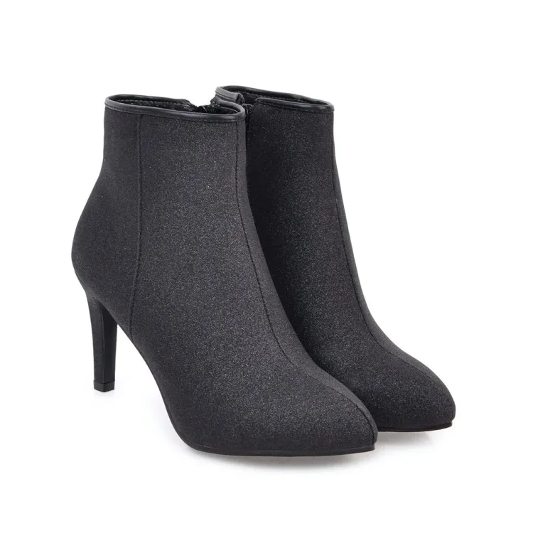 Женские ботильоны с коническим каблуком однотонные ботинки больших размеров 9 10