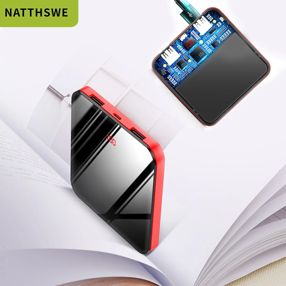 NATTHSWE новинка 30000 мА/ч Дополнительный внешний аккумулятор для xiaomi iPhone huawei 2 USB