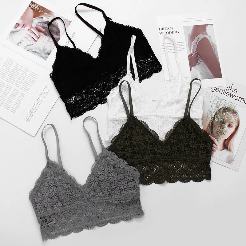 

2020 New Sexy Women Push Up Wireless Lace Bra Top Women Plus Size Bralette Underwear Lingerie Full Cup Mesh Bra Hot S M L