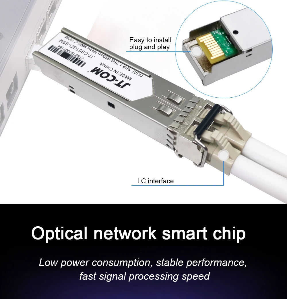1000Mbps Mini Gbic 850nm 550m SFP Transceiver Module Gigabit Multimode Duplex LC DDM Compatible with Cisco/Mikrotik Switch