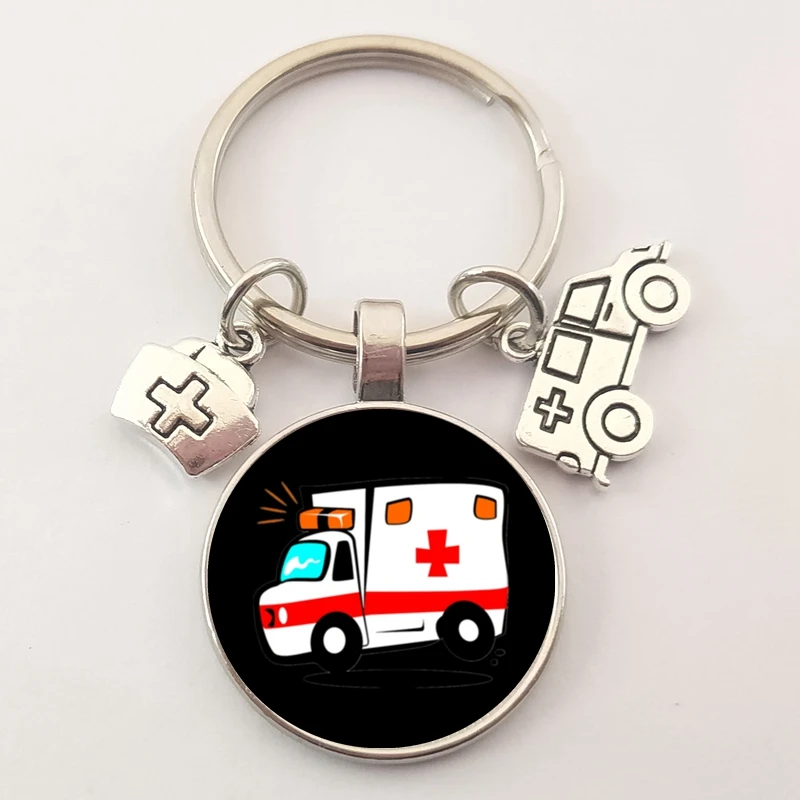 Новый набор для медицинских ключей скорой помощи ювелирный брелок со стеклянной