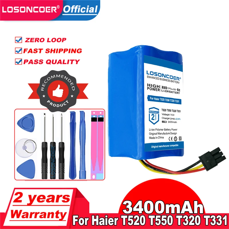 3400 мА/ч Батарея для Haier T520 T550 T320 T331 J-3000S/B TAB-QS60S T520S T550W T560H TT53 M1 M3 робот-пылесос