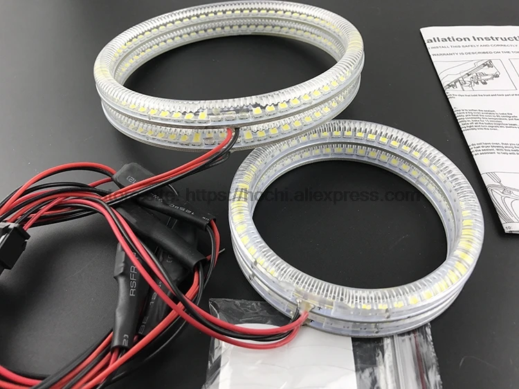 HochiTech ультра яркий SMD белый светодиодный ангельские глазки 2000LM 12V halo ring kit дневной