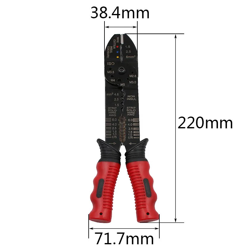 

Free Shipping Multitool Crimping Pliers Electrical Terminals Combination Multi Tool Wire Stripper Cut Alicates Electricos FS-051