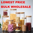 Банка для сладостей Mason для специй, стеклянная бутылка, Бамбуковая крышка, маленькие зерна с крышками, банка для печенья, кухонная мини-банка, оптовая продажа