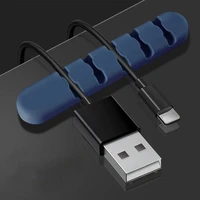 100pcs silicone 5 slots organizer usb cable winder management cable clips for phone cable earphone mouse data charging line