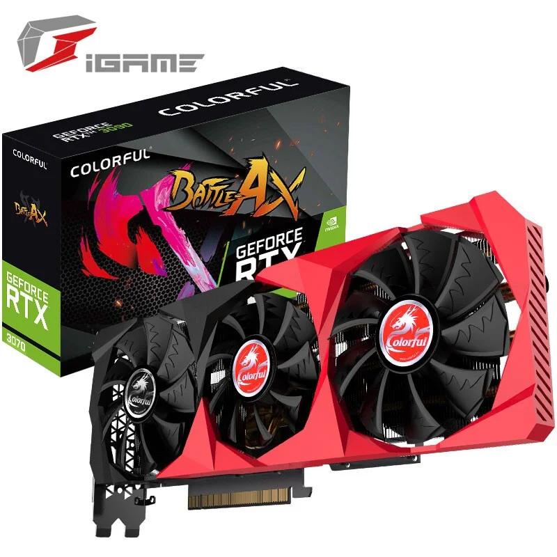 Цветная игровая компьютерная видеокарта GeForce RTX 3070 8G LHR 1725 МГц GDDR6 графическая