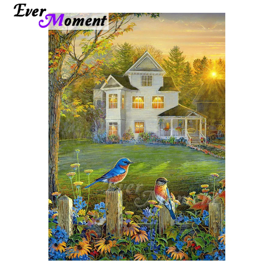 Алмазная картина Ever Moment 5D DIY полностью квадратная дрель для дома Дерево Птица