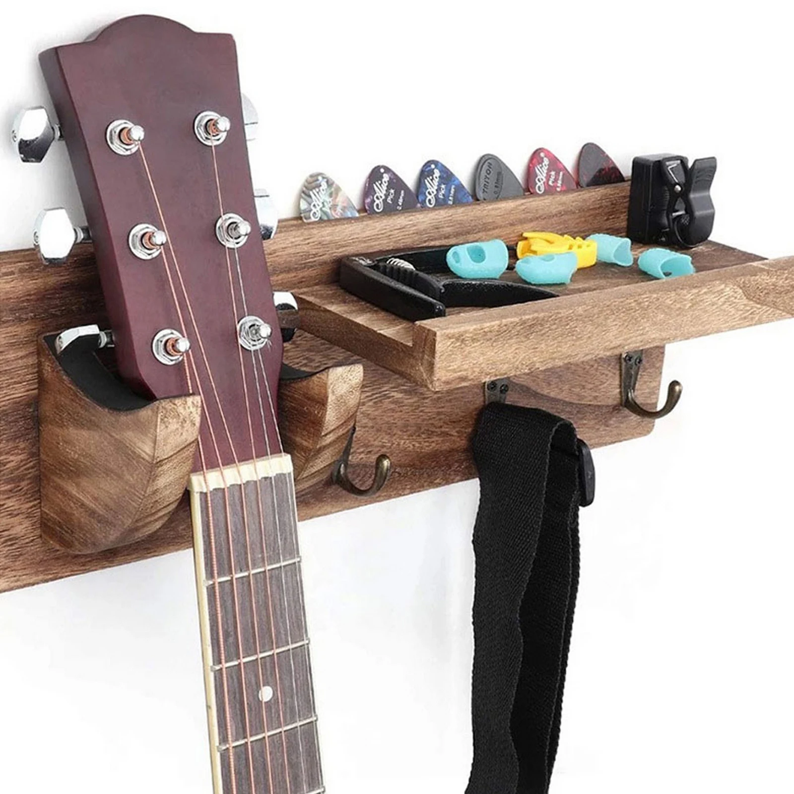 

Wooden Guitar Stand Wall Mount Guitar Hanger Hook Display Storage Rack Non-Slip Holder For Ukulele Bass Guitar Accessories