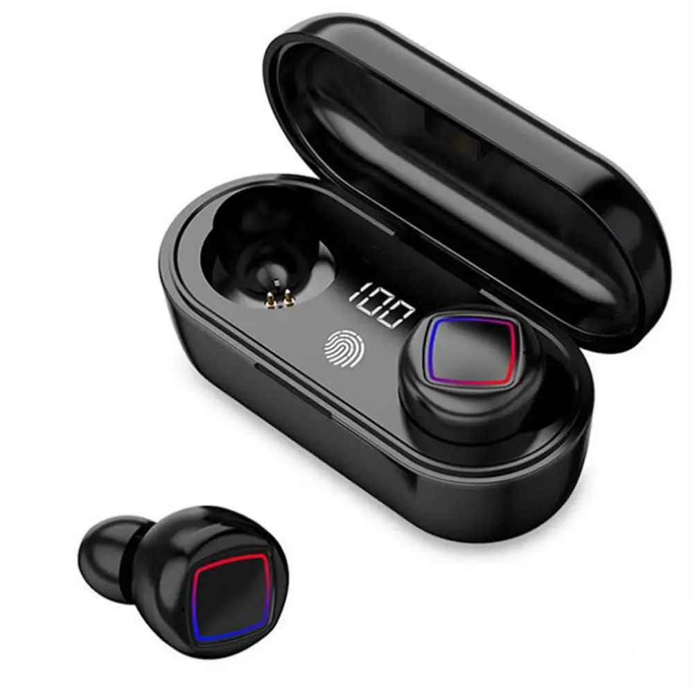 Bluetooth V5.0 сенсорные настоящие беспроводные наушники HiFi стерео сканер отпечатков