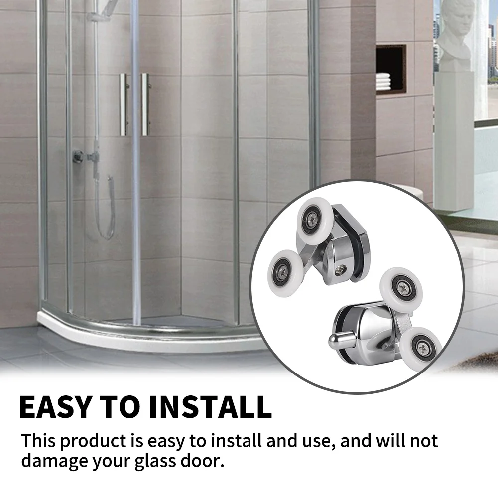 Набор металлических двойных роликов из стекла для ванной комнаты роликовые