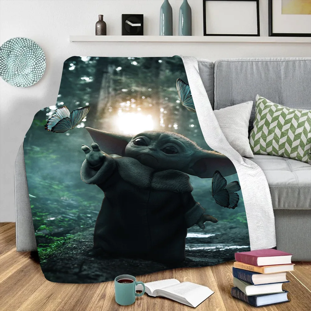 3D Звездные войны Baby Yoda супер мягкие теплые одеяла шерпа мультфильмы флисовый