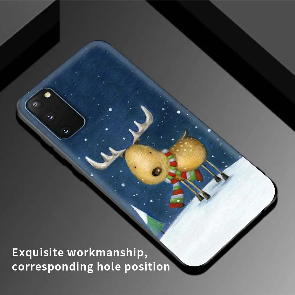 

Christmas Deer Cartoon Case For Samsung Galaxy S20 FE S21 S10 S8 S9 Plus Note 20 Ultra 9 810 Lite Black Shell Phone Tampa Sac