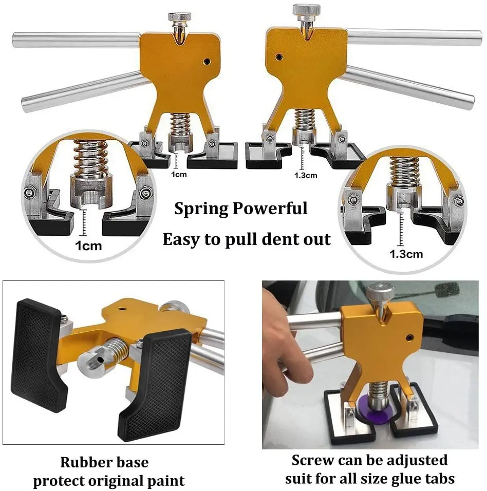 Preço Corpo Do Carro Kit De Reparo Do Dente Enviado Com Martelo Deslizante T-bar Corpo Dent Extrator Granizo Removedor Reparação Do Corpo Do Carro