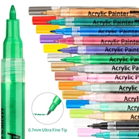 0 7mm fine tip acrylic paint pen 28 colors suit paint markers pens used for metal rocks pebbles wood glass ceramics